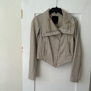 Veda Off White Moto Leather Jacket -M